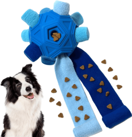 Snuffle Ball for Dog Toys Unbreakable Upgrade Ball Interactive Toy Foraging Snuffle Mat Puppy Treat Dispenser Slow Feeder Dog Puzzle Toys for Sma