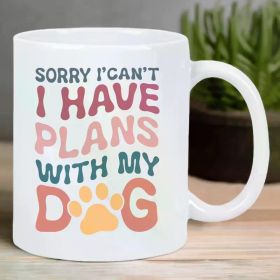 Dog Lover's Delight: Reusable Ceramic Coffee Mug - Insulated, Hand-Wash Only, Perfect for Home & Restaurant