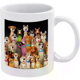 1pc 11oz Dogs Coffee Mugs Modern Ceramic Coffee Cups with Patterns Novelty Porcelain Tea Cups