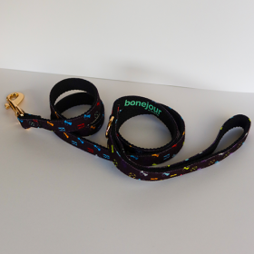 FLATBonejour - Standard Leash (Color: Black Multi, size: Standard)